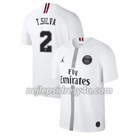 Fotbalový Dres Paris Saint-Germain Thiago Silva 2 Jodan Bílá Alternativní 2018/19